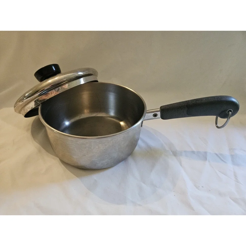 Vintage Revere Ware 1801 Saucepan 1 Qt Stainless Steel 86 Clinton, ILL‎ With Lid